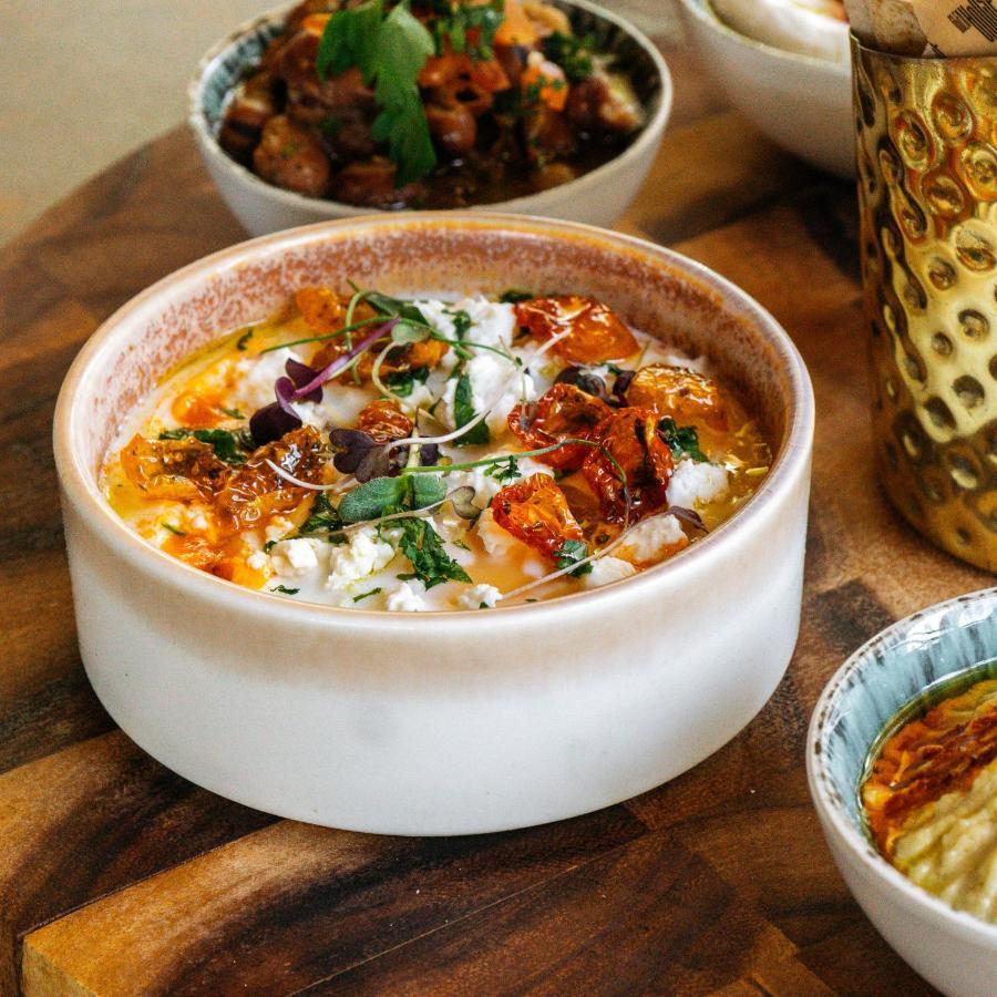 Somerset West Bay Ad-Dauha Zewnętrze zdjęcie Labneh with olive oil, sumac, and olives